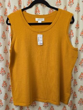 Christopher & Banks Mustard Yellow Sleeveless Knit Tank